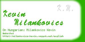 kevin milankovics business card